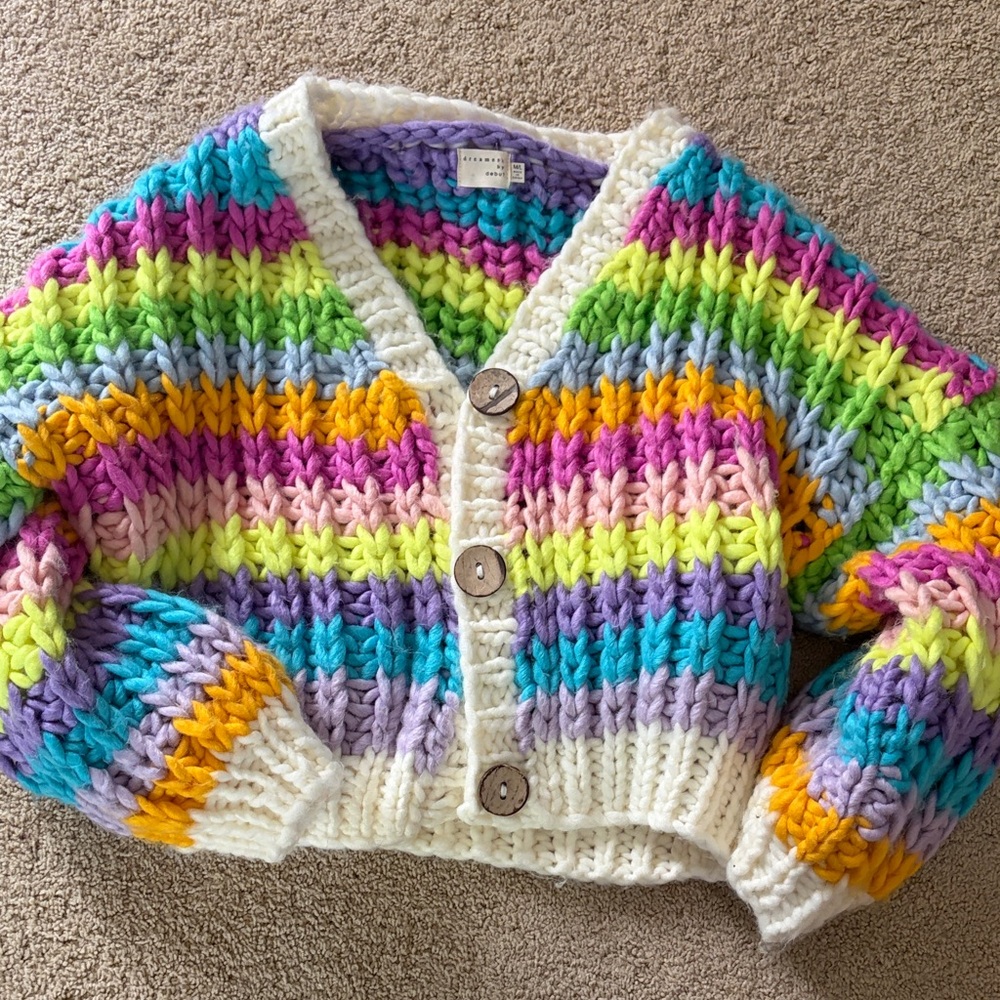 Vibrant Multicolor Knit Cardigan
